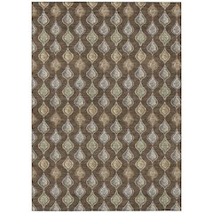 Machine Washable Indoor/Outdoor Chantille ACN2632 Brown 3' x 5' Rug