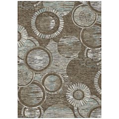 Machine Washable Indoor/Outdoor Chantille ACN2633 Brown 3' x 5' Rug