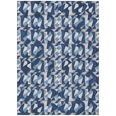 Machine Washable Indoor/Outdoor Chantille ACN2636 Blue 3' x 5' Rug