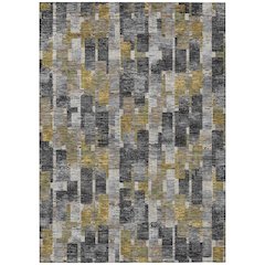 Machine Washable Indoor/Outdoor Chantille ACN2644 Black 3' x 5' Rug