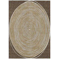 Machine Washable Indoor/Outdoor Chantille ACN2647 Brown 3' x 5' Rug