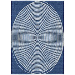 Machine Washable Indoor/Outdoor Chantille ACN2647 Blue 3' x 5' Rug