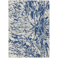 Machine Washable Indoor/Outdoor Chantille ACN2651 Blue 3' x 5' Rug