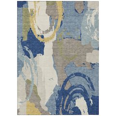 Machine Washable Indoor/Outdoor Chantille ACN2652 Blue 3' x 5' Rug