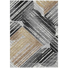 Machine Washable Indoor/Outdoor Chantille ACN2653 Black 3' x 5' Rug