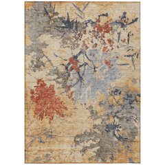 Machine Washable Indoor/Outdoor Chantille ACN2654 Gold 3' x 5' Rug