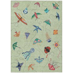 Machine Washable Indoor/Outdoor Chantille ACN2659 Green 3' x 5' Rug