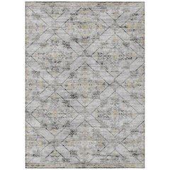 Machine Washable Indoor/Outdoor Chantille ACN2665 Gray 3' x 5' Rug