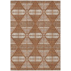 Machine Washable Indoor/Outdoor Chantille ACN2672 Orange 3' x 5' Rug