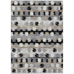 Machine Washable Indoor/Outdoor Chantille ACN2673 Black 3' x 5' Rug