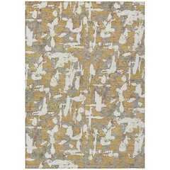 Machine Washable Indoor/Outdoor Chantille ACN2678 Gold 3' x 5' Rug