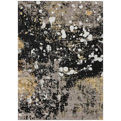 Machine Washable Indoor/Outdoor Chantille ACN2679 Black 3' x 5' Rug