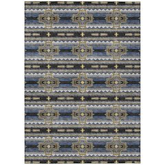 Machine Washable Indoor/Outdoor Chantille ACN2688 Black 3' x 5' Rug