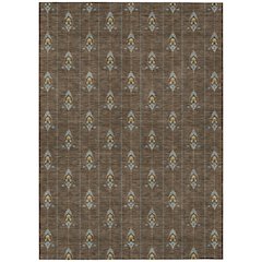Machine Washable Indoor/Outdoor Chantille ACN2691 Brown 3' x 5' Rug