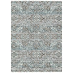 Machine Washable Indoor/Outdoor Chantille ACN2699 Teal 3' x 5' Rug