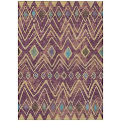 Machine Washable Indoor/Outdoor Chantille ACN2702 Purple 3' x 5' Rug