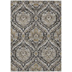 Machine Washable Indoor/Outdoor Chantille ACN2703 Black 3' x 5' Rug