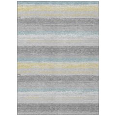 Machine Washable Indoor/Outdoor Chantille ACN2707 Gray 3' x 5' Rug