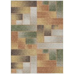 Machine Washable Indoor/Outdoor Chantille ACN2709 Orange 3' x 5' Rug