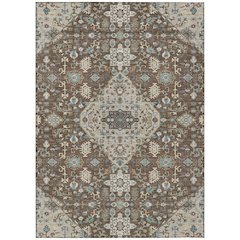 Machine Washable Indoor/Outdoor Chantille ACN2714 Brown 3' x 5' Rug