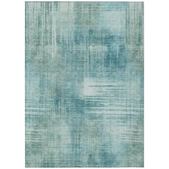 Machine Washable Indoor/Outdoor Chantille ACN2718 Teal 5' x 7'6" Rug