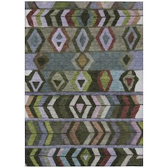 Machine Washable Indoor/Outdoor Chantille ACN2721 Green 5' x 7'6" Rug