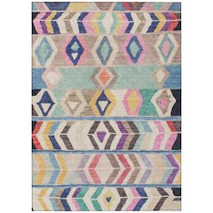 Machine Washable Indoor/Outdoor Chantille ACN2721 Pink 5' x 7'6" Rug