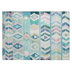 Machine Washable Indoor/Outdoor Chantille ACN2721 Teal 2'6" x 3'10" Rug