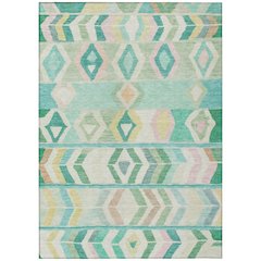 Machine Washable Indoor/Outdoor Chantille ACN2721 Teal 5' x 7'6" Rug