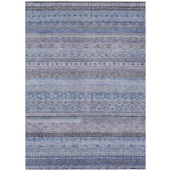 Machine Washable Indoor/Outdoor Chantille ACN2722 Blue 5' x 7'6" Rug