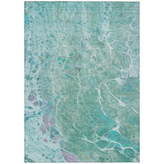 Machine Washable Indoor/Outdoor Chantille ACN2731 Teal 5' x 7'6" Rug