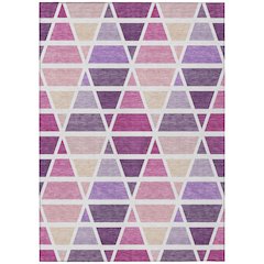 Machine Washable Indoor/Outdoor Chantille ACN2732 Pink 5' x 7'6" Rug