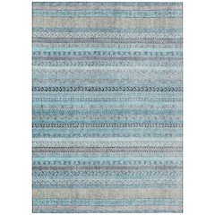 Machine Washable Indoor/Outdoor Chantille ACN2742 Teal 5' x 7'6" Rug