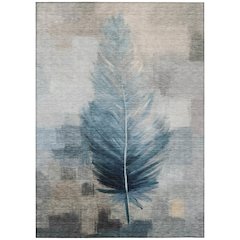 Machine Washable Indoor/Outdoor Chantille ACN2745 Teal 5' x 7'6" Rug