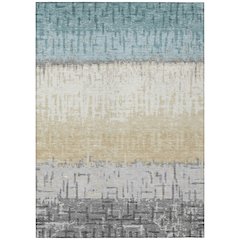 Machine Washable Indoor/Outdoor Chantille ACN2752 Teal 5' x 7'6" Rug