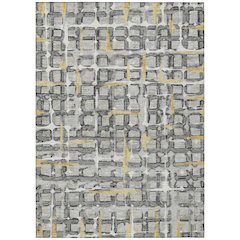 Machine Washable Indoor/Outdoor Chantille ACN2762 Gray 5' x 7'6" Rug