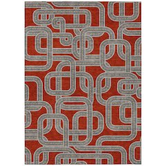 Machine Washable Indoor/Outdoor Chantille ACN2764 Red 5' x 7'6" Rug