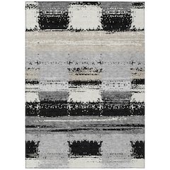 Machine Washable Indoor/Outdoor Chantille ACN2772 Black 5' x 7'6" Rug