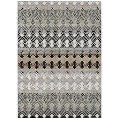 Machine Washable Indoor/Outdoor Chantille ACN2773 Black 5' x 7'6" Rug