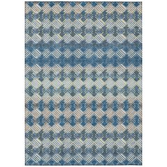 Machine Washable Indoor/Outdoor Chantille ACN2773 Blue 5' x 7'6" Rug