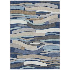 Machine Washable Indoor/Outdoor Chantille ACN2776 Blue 5' x 7'6" Rug