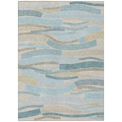 Machine Washable Indoor/Outdoor Chantille ACN2776 Teal 5' x 7'6" Rug