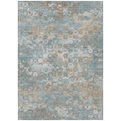 Machine Washable Indoor/Outdoor Chantille ACN2786 Teal 5' x 7'6" Rug