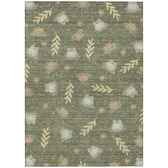 Machine Washable Indoor/Outdoor Chantille ACN2795 Green 5' x 7'6" Rug