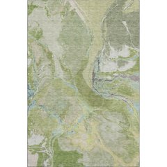 Premium Machine Washable Mayfield AMF1005 Green 3' x 5' Rug