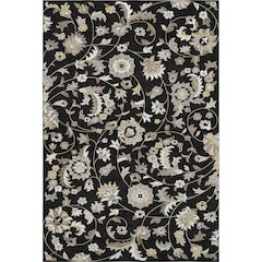 Premium Machine Washable Mayfield AMF1006 Black 3' x 5' Rug