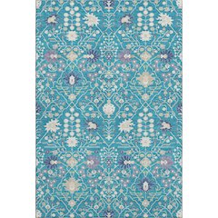 Premium Machine Washable Mayfield AMF1009 Teal 3' x 5' Rug