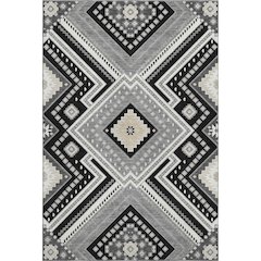 Premium Machine Washable Mayfield AMF1010 Black 3' x 5' Rug