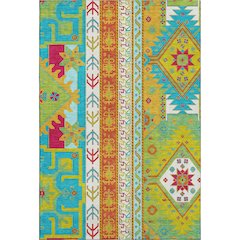 Premium Machine Washable Mayfield AMF1015 Teal 3' x 5' Rug