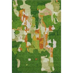 Premium Machine Washable Mayfield AMF1028 Green 3' x 5' Rug